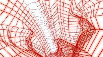 Abstract square grid moving and bending tube. Motion. Flying inside frame tunnel. video