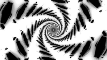abstrato fiação rodopiando borrado manchas criando efeito do uma espiral. Projeto. hipnótico tornado do desfocado manchas. video