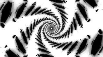 abstract spinnen wervelende wazig vlekken creëren effect van een spiraal. ontwerp. hypnotiserend tornado van onscherp vlekken. video