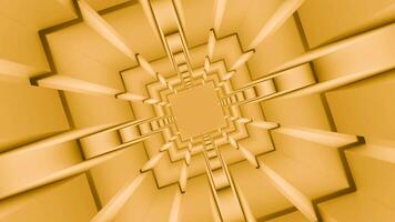 Abstract spinning technological squared tunnel. Design. Flying in rotating endless corridor with squared shapes. video