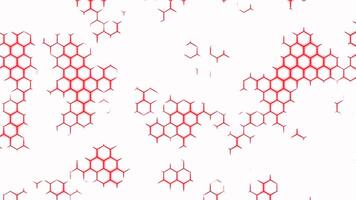 abstrakt hexagonal bakgrund med rör på sig ljus bloss. design. teknologisk bakgrund med hål i en form av honungskakor. video