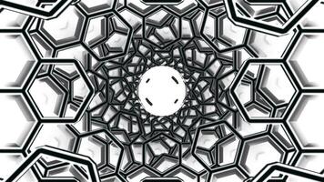 Graphene atom nanostructure animation. Design. Nanotube in form of honeycomb, concept of nanotechnology and sciences. video