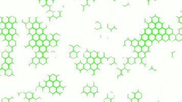 resumen hexagonal antecedentes con Moviente ligero bengalas diseño. tecnológico antecedentes con agujeros en un forma de panales video