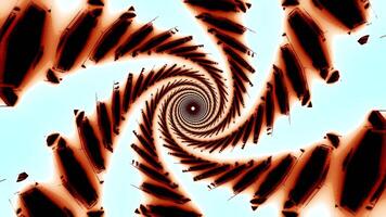 astratto Filatura vorticoso sfocato macchie la creazione di effetto di un' spirale. design. ipnotico tornado di sfocato macchie. video