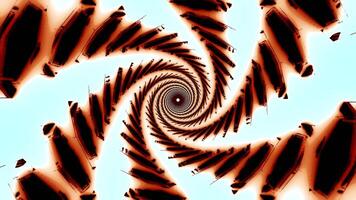 abstrato fiação rodopiando borrado manchas criando efeito do uma espiral. Projeto. hipnótico tornado do desfocado manchas. video