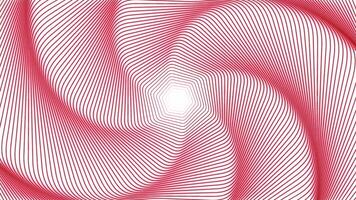 Spinning spiral with distorted waves of narrow lines. Design. Optical illusion with light glitch effect. video