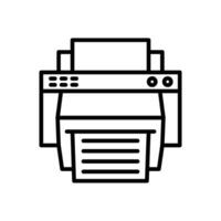 Printer Line Icon Design vector