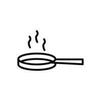 Frying Pan Line Icon Design vector