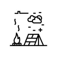 Camping Fire Line Icon Design vector