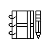 Sketchbook Line Icon Design vector