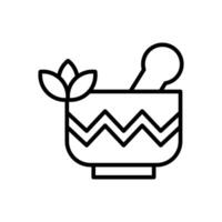 Pestle Line Icon Design vector