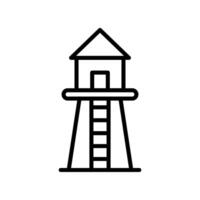 Tower Line Icon Design vector
