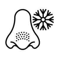 Frostbite Nose Line Icon Design vector