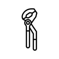 Groove Joint pliers Line Icon Design vector