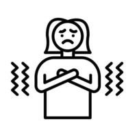 Cold Woman Line Icon Design vector