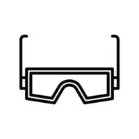 la seguridad lentes línea icono diseño vector