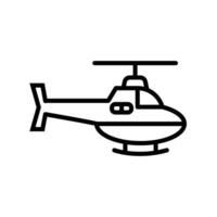 helicóptero línea icono diseño vector