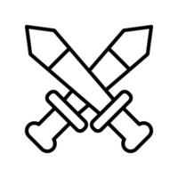 Swords Line Icon Design vector