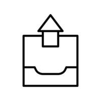 Outbox Tray Line Icon Design vector