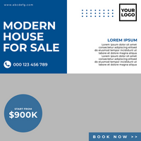 Real estate social media post or square web banner advertising template psd