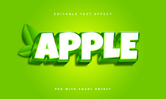 Pomme texte effet psd