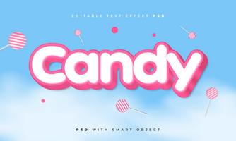Candy text effect psd