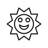 Smiling Sun Line Icon Design vector