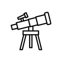 telescopio línea icono diseño vector