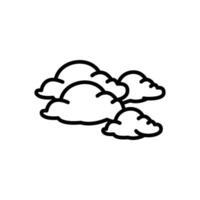 nube línea icono diseño vector