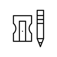 lápiz sacapuntas línea icono diseño vector