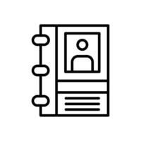 Contact Book Line Icon Design vector