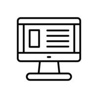 Desktop Line Icon Design vector