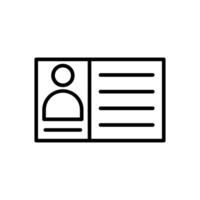 Id Card Line Icon Design vector