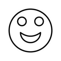 Grinning Face Line Icon Design vector