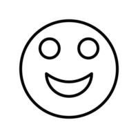 Grinning Face Line Icon Design vector