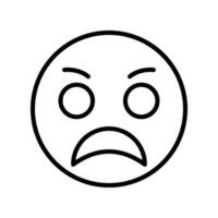 Angry Face Line Icon Design vector