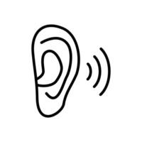 Hearing Line Icon Design vector