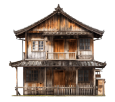 oud hout huis geïsoleerd Aan transparant achtergrond png