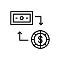 Currency Exchange Line Icon Design vector