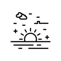 Sunset Line Icon Design vector