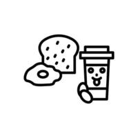 Break Fast Line Icon Design vector