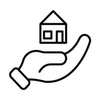 Donation Home Line Icon Design vector