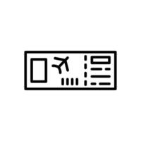 Plane Ticket Line Icon Design vector