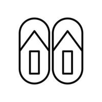 Slippers Line Icon Design vector