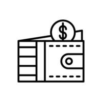 Wallet Line Icon Design vector