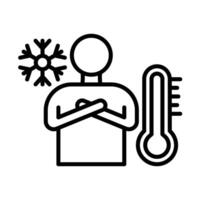 Cold Exposure Line Icon Design vector