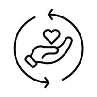 Giving Back Line Icon Design vector