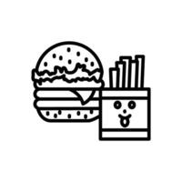 rápido comida línea icono diseño vector