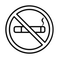 No Smoking Line Icon Design vector