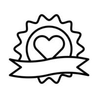 Donation Badge Line Icon Design vector